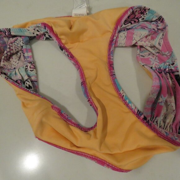 SEAFOLLY Beach Bazaar Persian Pink Patchwork Print Hipster Bikini Bottom Sz 8 - Picture 8 of 11